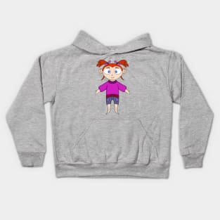 Girl Wearing Comfortable Clothes and Pigtails Kids Hoodie